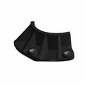 Black curved plastic chain guide lower with reinforced ribs and two mounting holes.