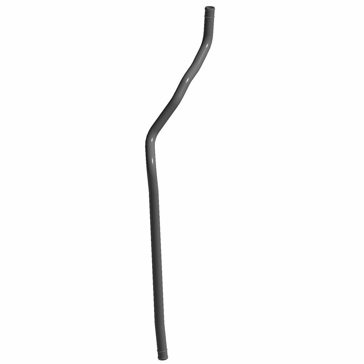 Black molded rubber coolant tube with angled bends for Polaris UTV coolant system replacement.
