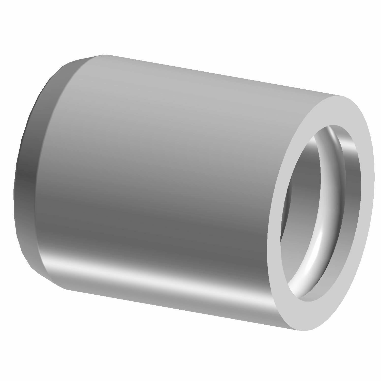 Silver cylindrical metal brake piston with a grooved inner ring, 25 mm diameter.