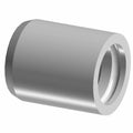 Silver cylindrical metal brake piston with a grooved inner ring, 25 mm diameter.
