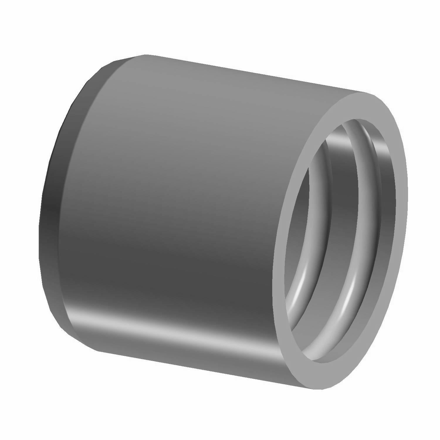 Smooth cylindrical gray metal brake piston with internal grooved ring detail, 35 mm diameter.