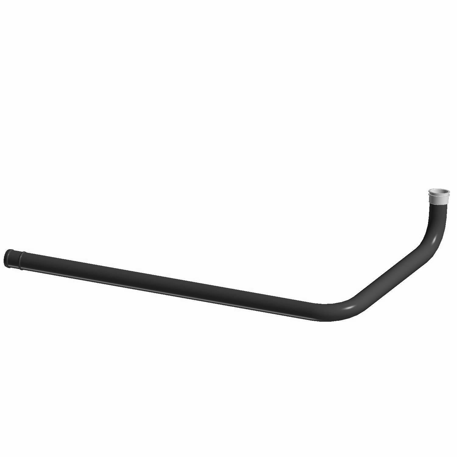 Black molded coolant tube with a 90-degree bend and a capped end for Polaris UTVs.