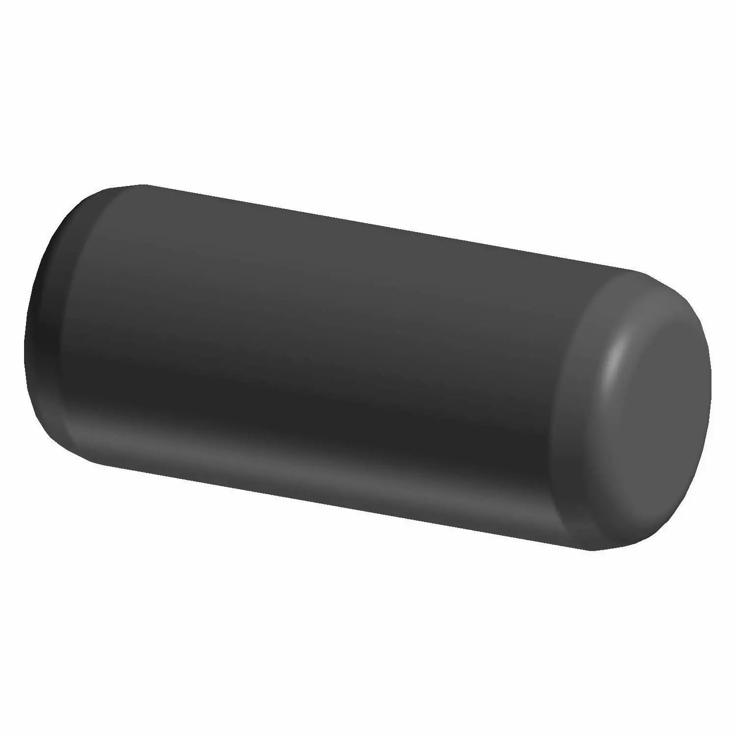 Steel cylindrical dowel pin with smooth rounded ends, matte dark gray finish, M6x14 size.