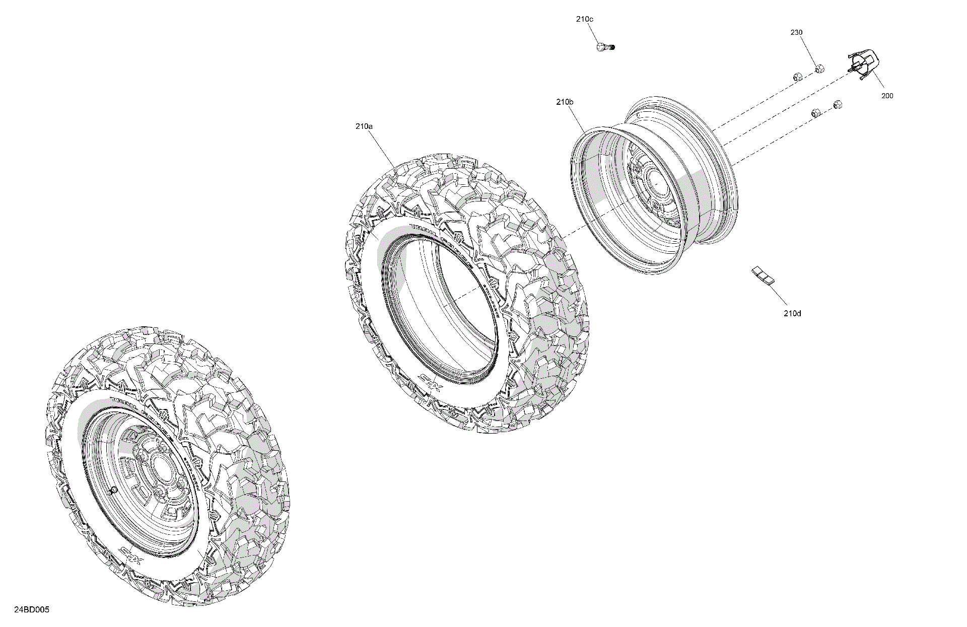 An Image of a Genuine Can-Am Parts Schematic Diagram showing the schematic - DRIVE - FRONT WHEELS