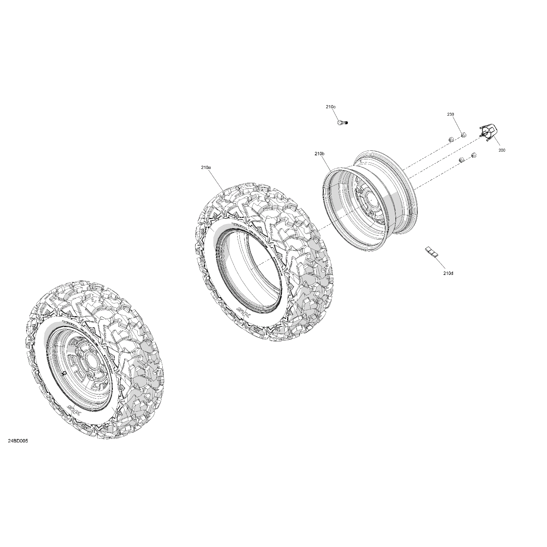 An Image of a Genuine Can-Am Parts Schematic Diagram showing the schematic - DRIVE - FRONT WHEELS