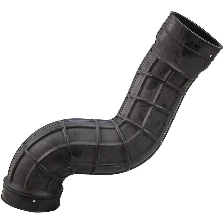 Black molded rubber CVT outlet hose with ribbed texture and curved shape for Can-Am vehicles.
