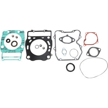 The Polaris Motor Gasket Kit with Oil Seal by Moose Offroad is arranged on a white background, showcasing various gaskets, O-rings, oil seals, and OEM replacement seals for automotive or machinery applications.