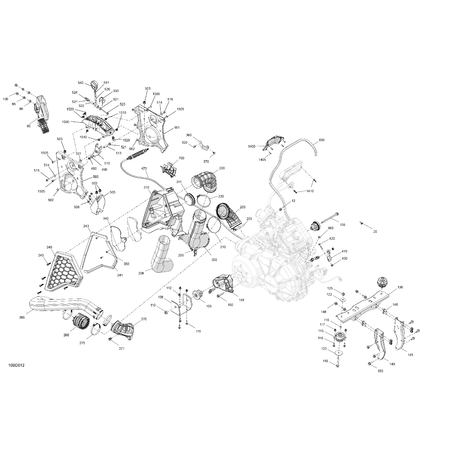 An Image of a Genuine Can-Am Parts Schematic Diagram showing the schematic - ENGINE - SYSTEM
