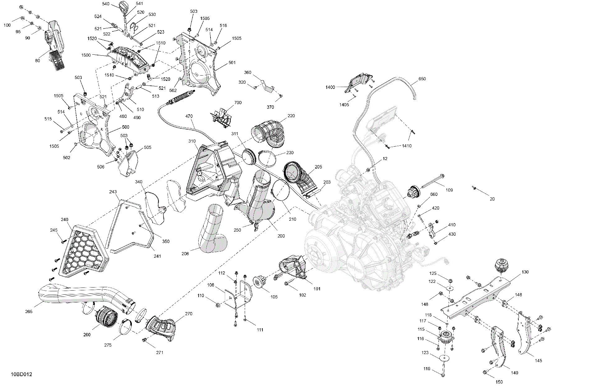 An Image of a Genuine Can-Am Parts Schematic Diagram showing the schematic - ENGINE - SYSTEM