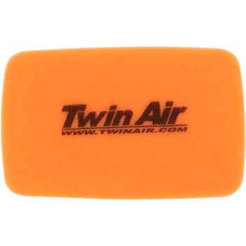 The Yamaha Standard Air Filter by Twin Air is a rectangular orange dual-bonded foam filter with Twin Air and www.twinair.com printed in black at the center, ensuring optimal airflow and high performance.
