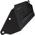 Black metal LH deflector with mounting holes and angled protective shield for Can-Am Commander SXS.