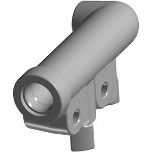 A 3D-rendered image of the Valve, Brake, Delay by Polaris—a cylindrical gray part with a hollow opening on one end and two mounting holes on its flat base—appears as part of a larger assembly or connector.