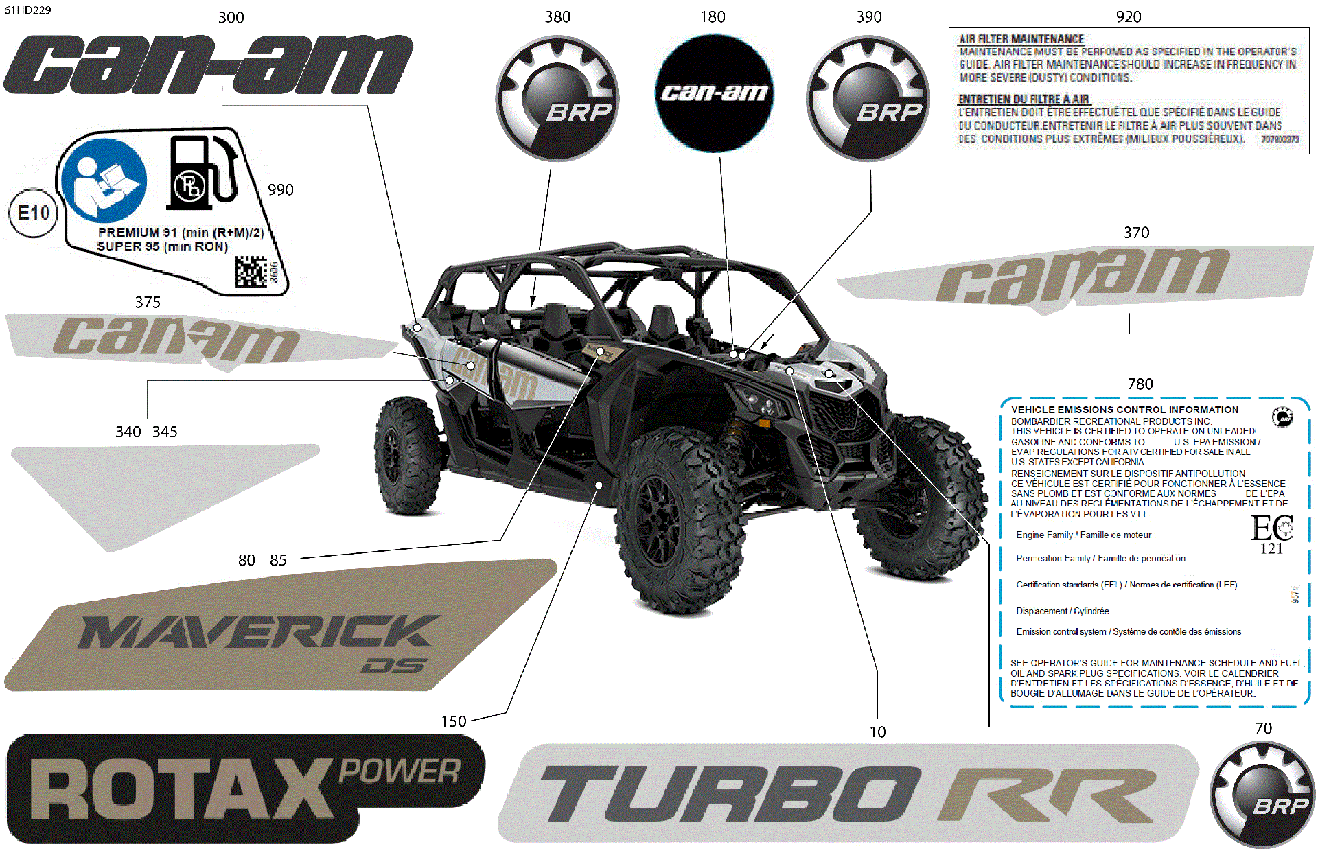An Image of a Genuine Can-Am Parts Schematic Diagram showing the schematic - BODY - DECALS