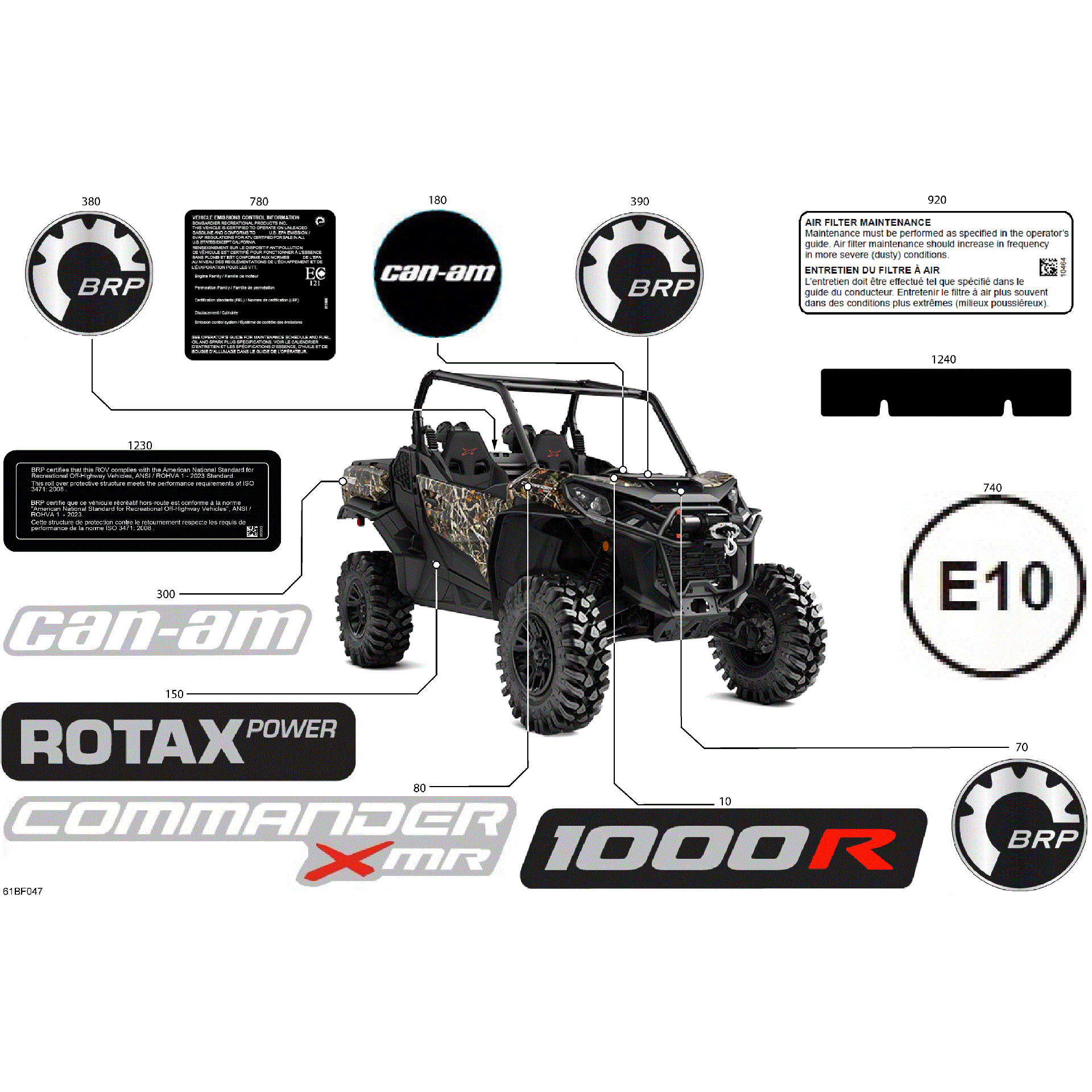 An Image of a Genuine Can-Am Parts Schematic Diagram showing the schematic - BODY - DECALS