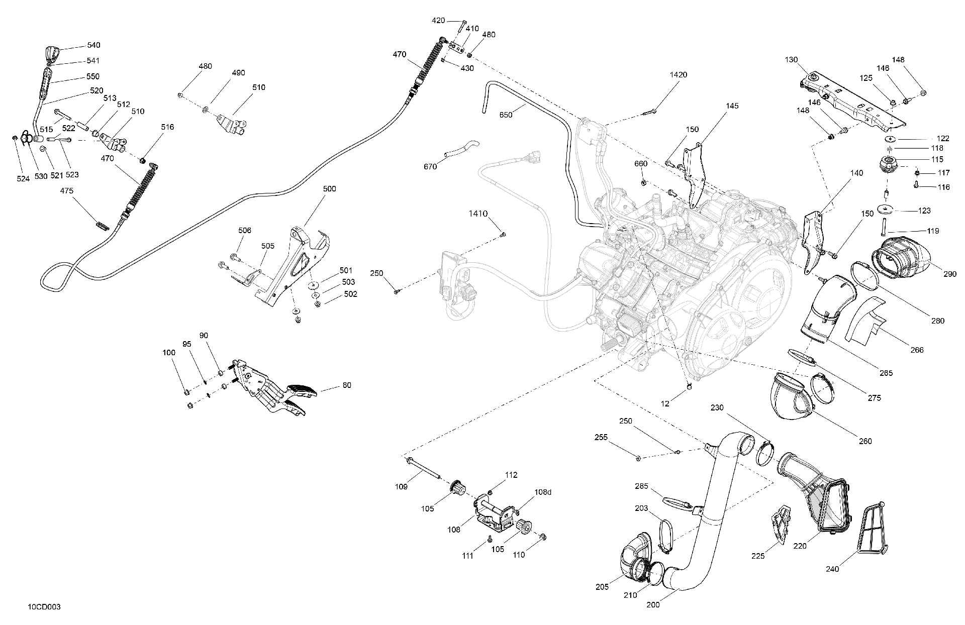 An Image of a Genuine Can-Am Parts Schematic Diagram showing the schematic - ENGINE - SYSTEM