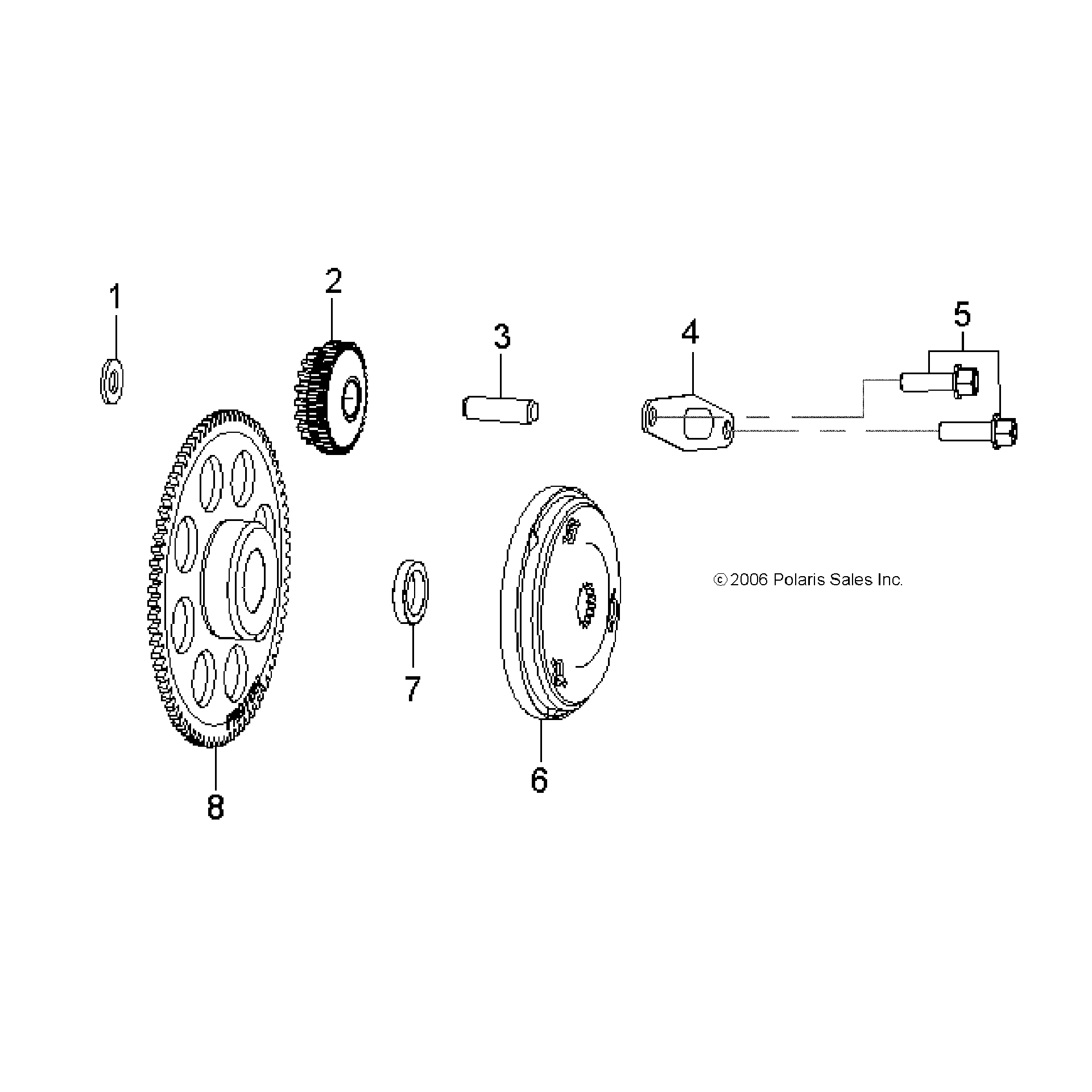 An Image of a Genuine Polaris Parts Schematic Diagram showing the schematic - ENGINE: STARTER - 2017 POLARIS OUTLAW 110