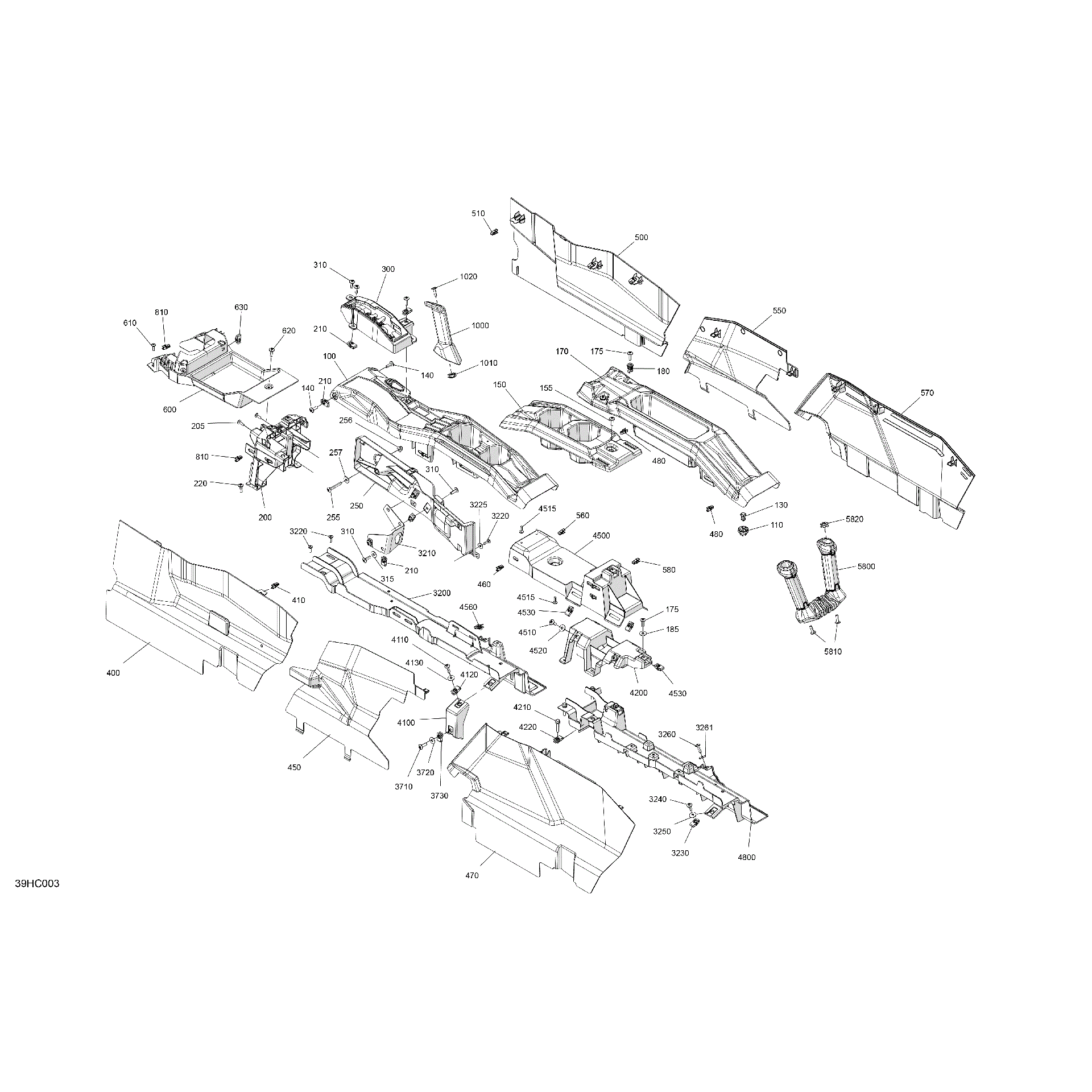 An Image of a Genuine Can-Am Parts Schematic Diagram showing the schematic - CAB INTERIOR - CENTER CONSOLE