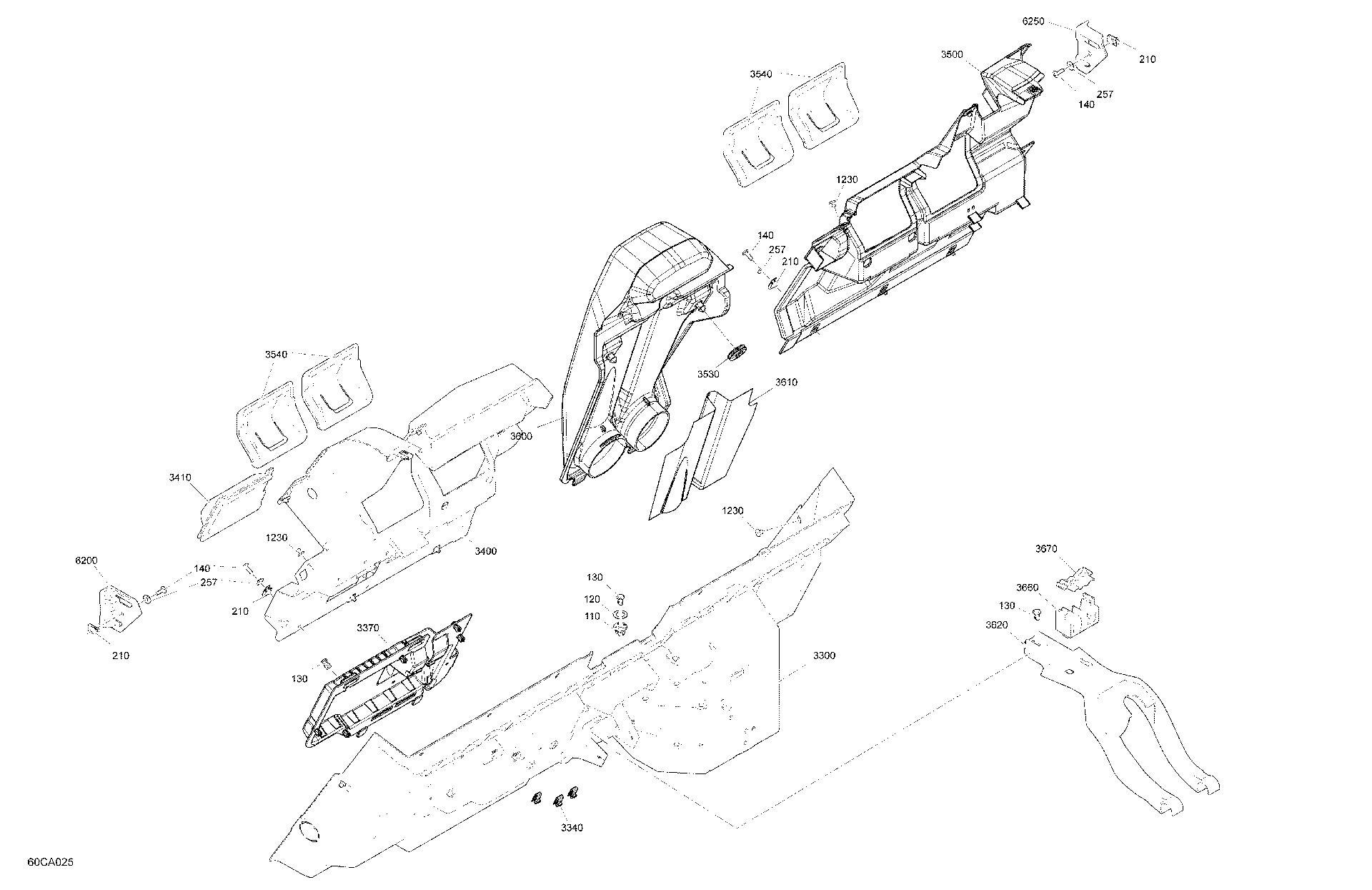 An Image of a Genuine Can-Am Parts Schematic Diagram showing the schematic - BODY - CAB INTERIOR - BACK WALL