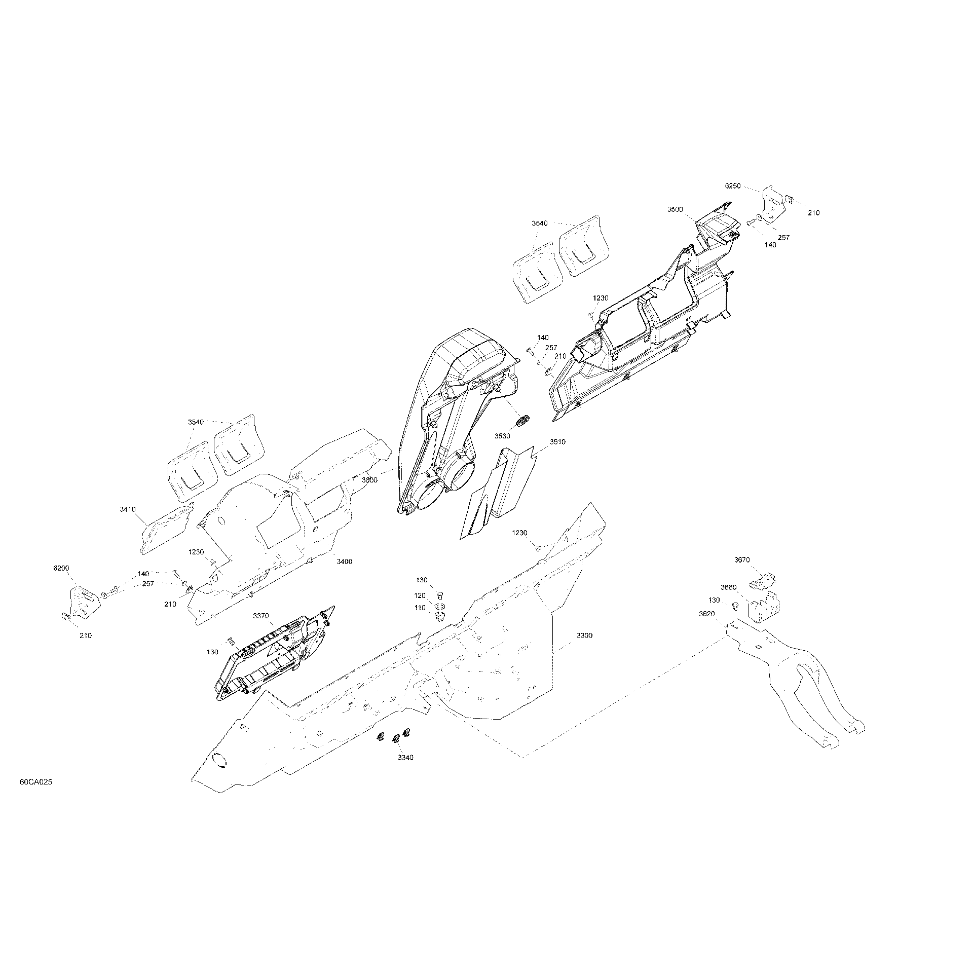 An Image of a Genuine Can-Am Parts Schematic Diagram showing the schematic - BODY - CAB INTERIOR - BACK WALL
