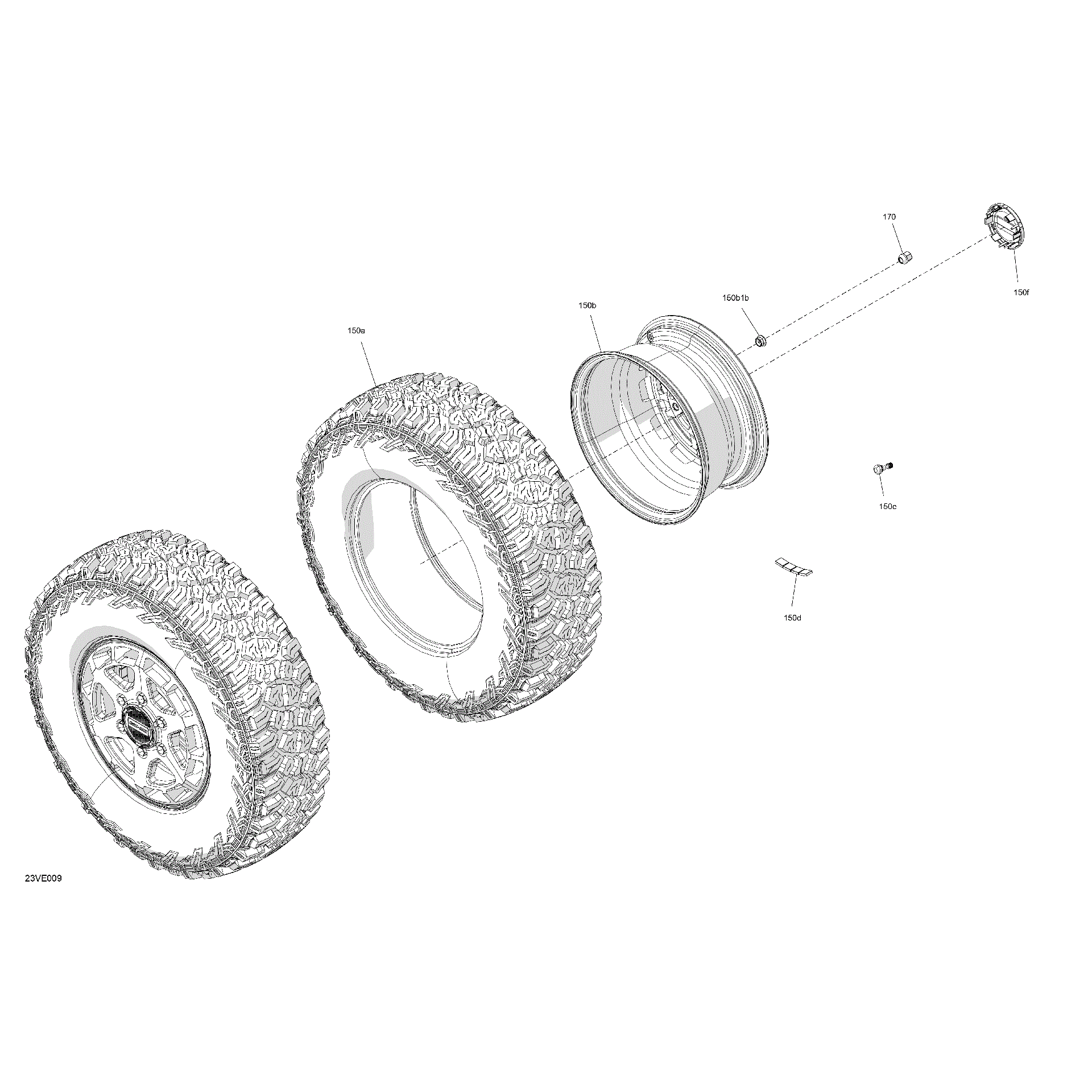 An Image of a Genuine Can-Am Parts Schematic Diagram showing the schematic - DRIVE - REAR WHEELS