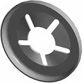 The Retaining Ring 4mm Stud by Polaris is a black metal, circular push nut fastener with five inward tabs around a center hole. OEM Part 7710751 provides a secure fit for your application.