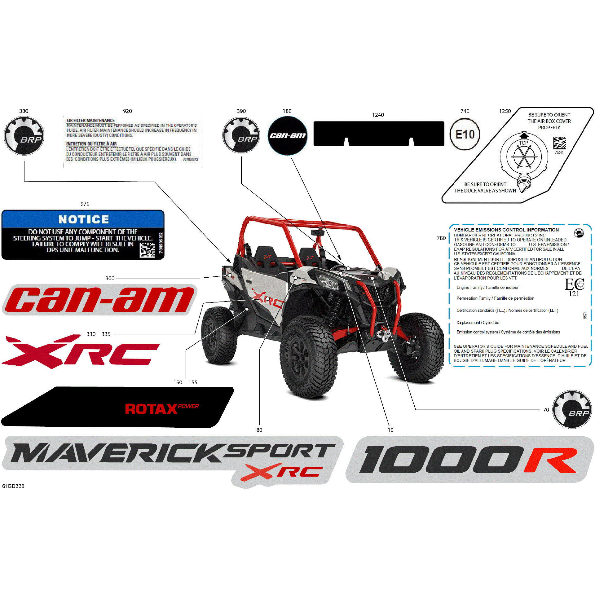 An Image of a Genuine Can-Am Parts Schematic Diagram showing the schematic - BODY - DECALS