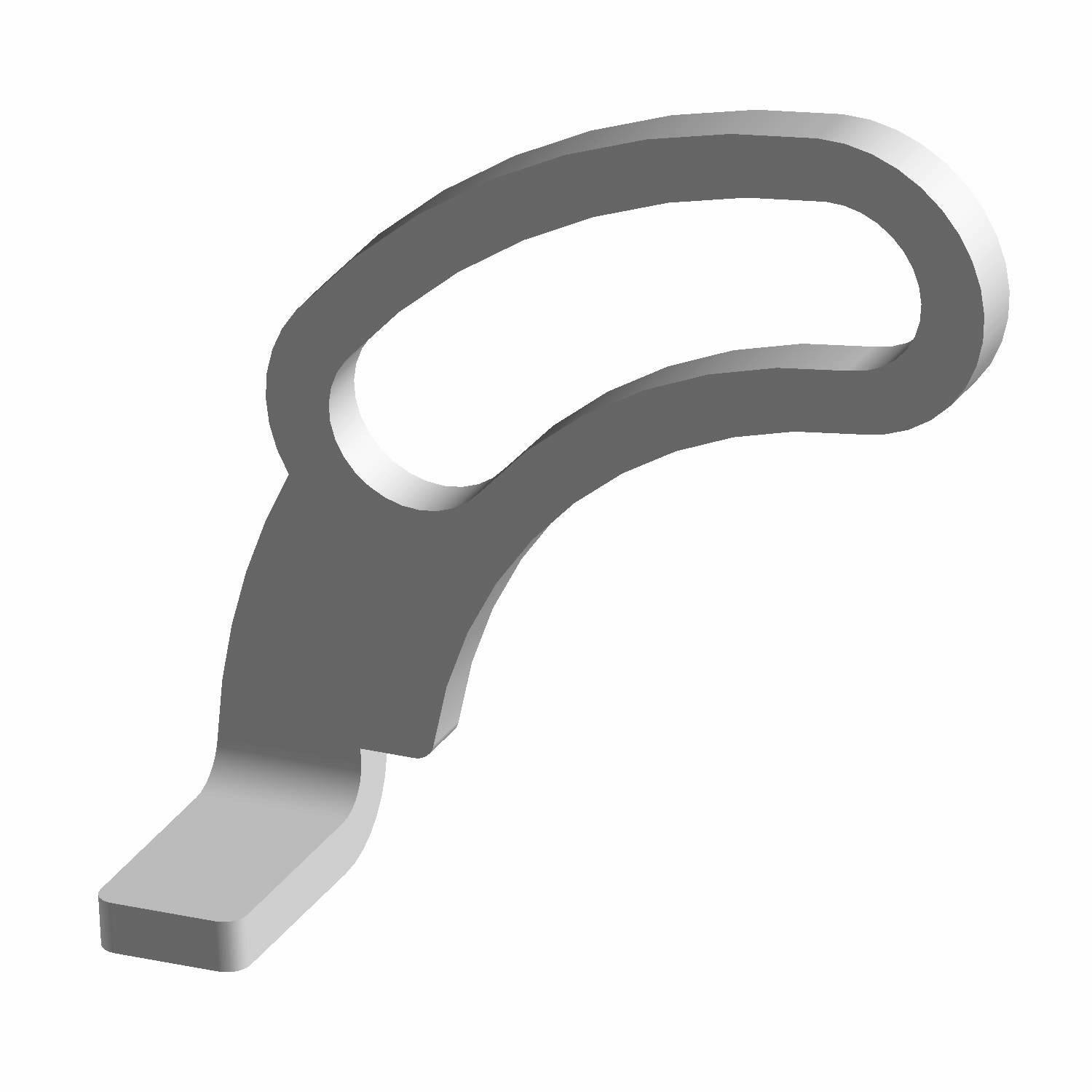 Gray metal throttle stop bracket with rounded handle and flat mounting base.