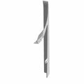 Black metal belt guard with slim vertical design and integrated mounting bracket.