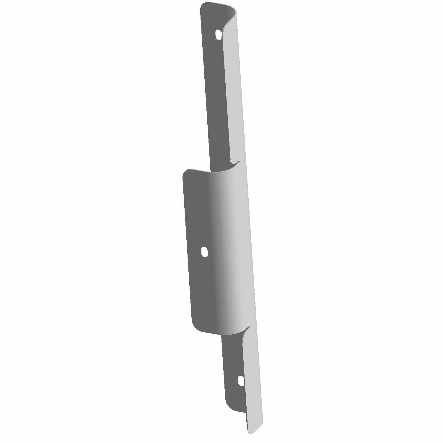 Metal shield plate exhaust pipe guard in gray with mounting holes for offroad UTVs.