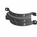 Black curved metal oil pump windage plate with mounting tabs and rectangular cutouts.