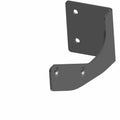 Black metal surge tank bracket with two mounting holes and angled design.