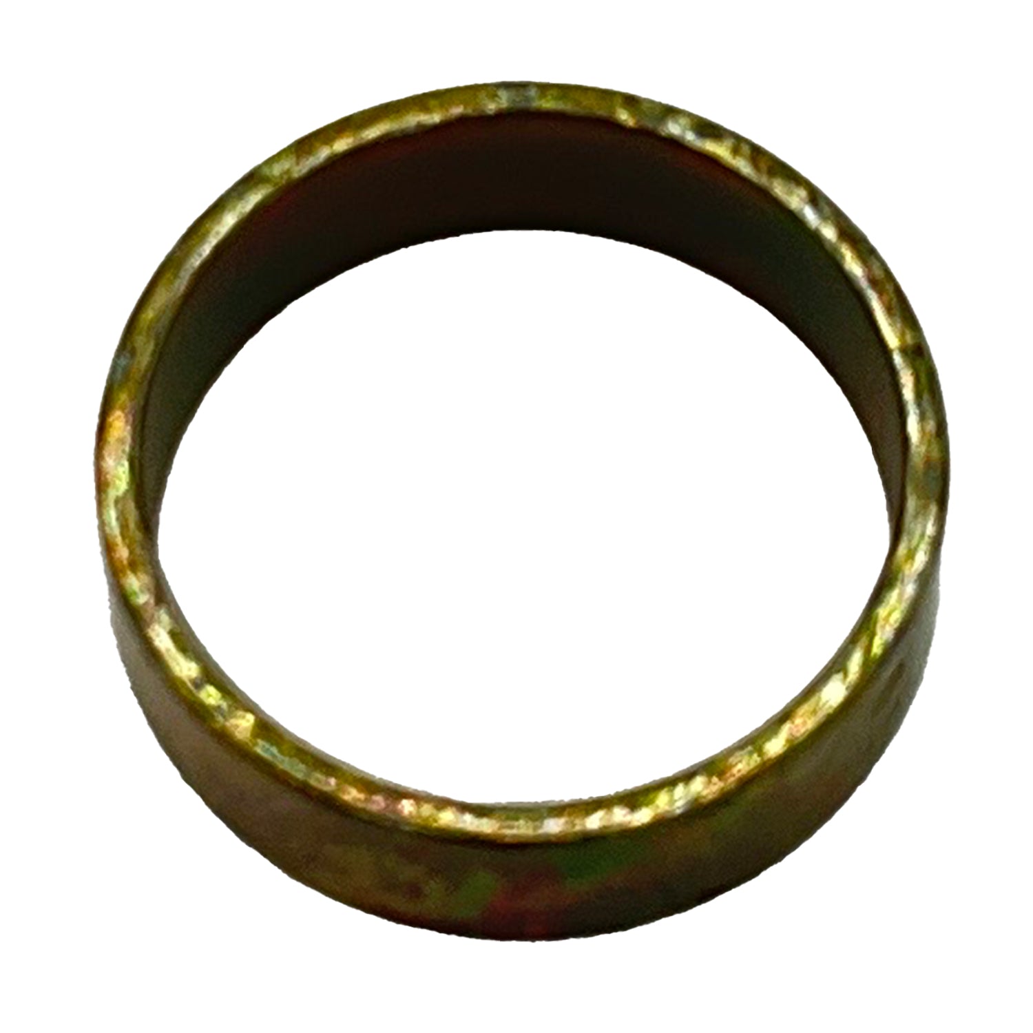 Gold-toned metal steering shaft spacer ring with smooth, cylindrical shape and slightly textured edges.