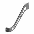 Black metal shifter support bracket with multiple circular cutouts and mounting holes.