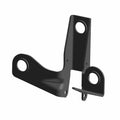 Black metal Airbox mount bracket with three circular mounting holes and angular design.