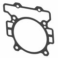 Black irregular-shaped base gasket with a large central circular opening and multiple bolt holes.