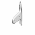 Jet black metal front fender bracket with angled design and mounting holes for motorcycle use.