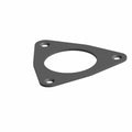 Triangular black metal bearing retainer plate with three mounting holes and a large central circular cutout.