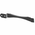 Black flexible battery strap with multiple mounting holes and tapered flat end.