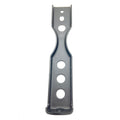 Black metal rear upper bumper bracket with multiple circular holes and mounting points.