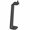 Black metal rear lower bracket bumper with two mounting holes and a bent design.