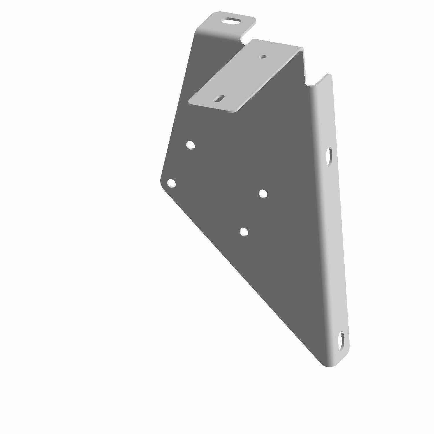Gray metal throttle bracket actuator with a flat rectangular base and multiple mounting holes.