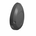 Matte black rounded air filter cover with smooth finish and three mounting holes.