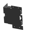 Matte black metal battery tray bracket with mounting holes for Polaris UTV models.