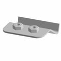 Titanium-colored metal mirror bracket with two hex nuts and angled mounting plate.