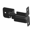 Matte black metal coil mounting bracket with multiple screw holes and bent edges.