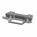 Gray metal front suspension mount bracket with multiple mounting holes and a rectangular cutout.