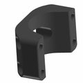 Black curved metal mounting bracket with four bolt holes designed for Polaris offroad vehicles.