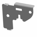 Gray metal boost controller bracket with rectangular and circular mounting holes, angled edges.