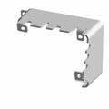 Silver metal L-shaped oil baffle with stamped notches and mounting holes.