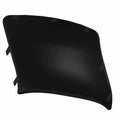 Matte black molded plastic inner console upper panel with curved edges and mounting tabs.